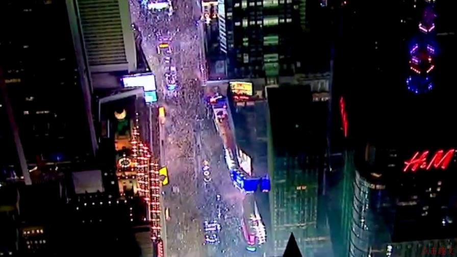 Times Square celebrates New Year's Eve without the big crowds