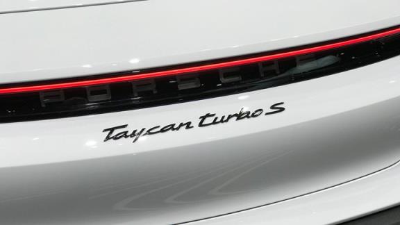 Porsche Taycan at the Frankfurt motor show 2019 - Turbo S rear badge