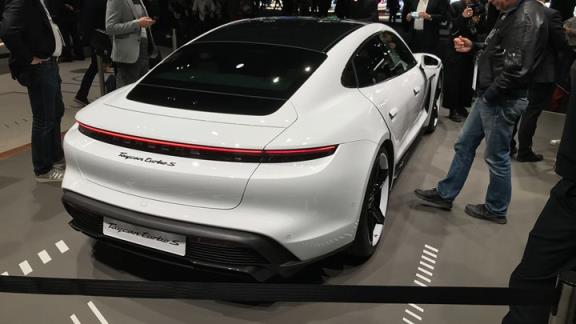 Porsche Taycan at the Frankfurt motor show 2019 - rear view