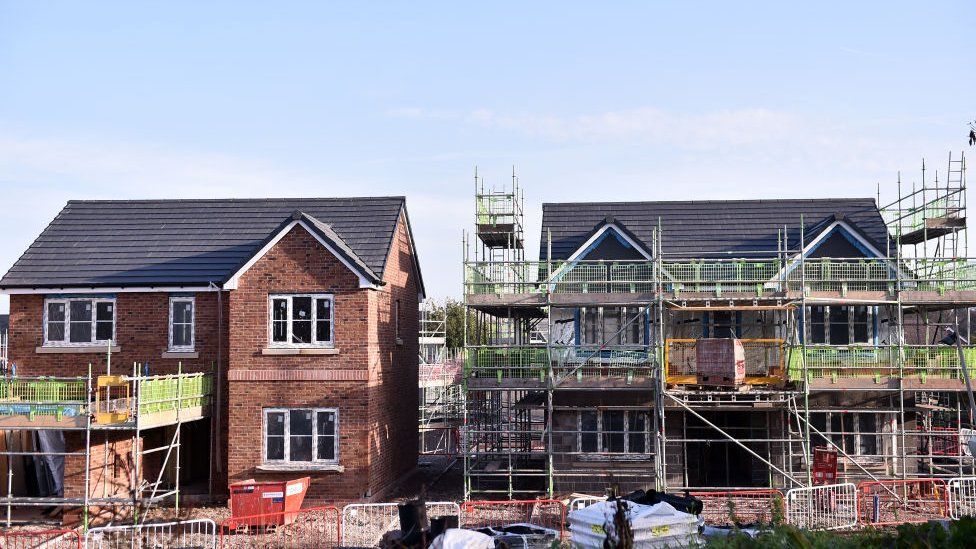 New homes are seen being built on November 07, 2020 in Congleton, Cheshire