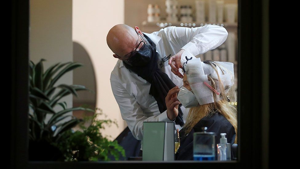 Hair salons reopen in Germany