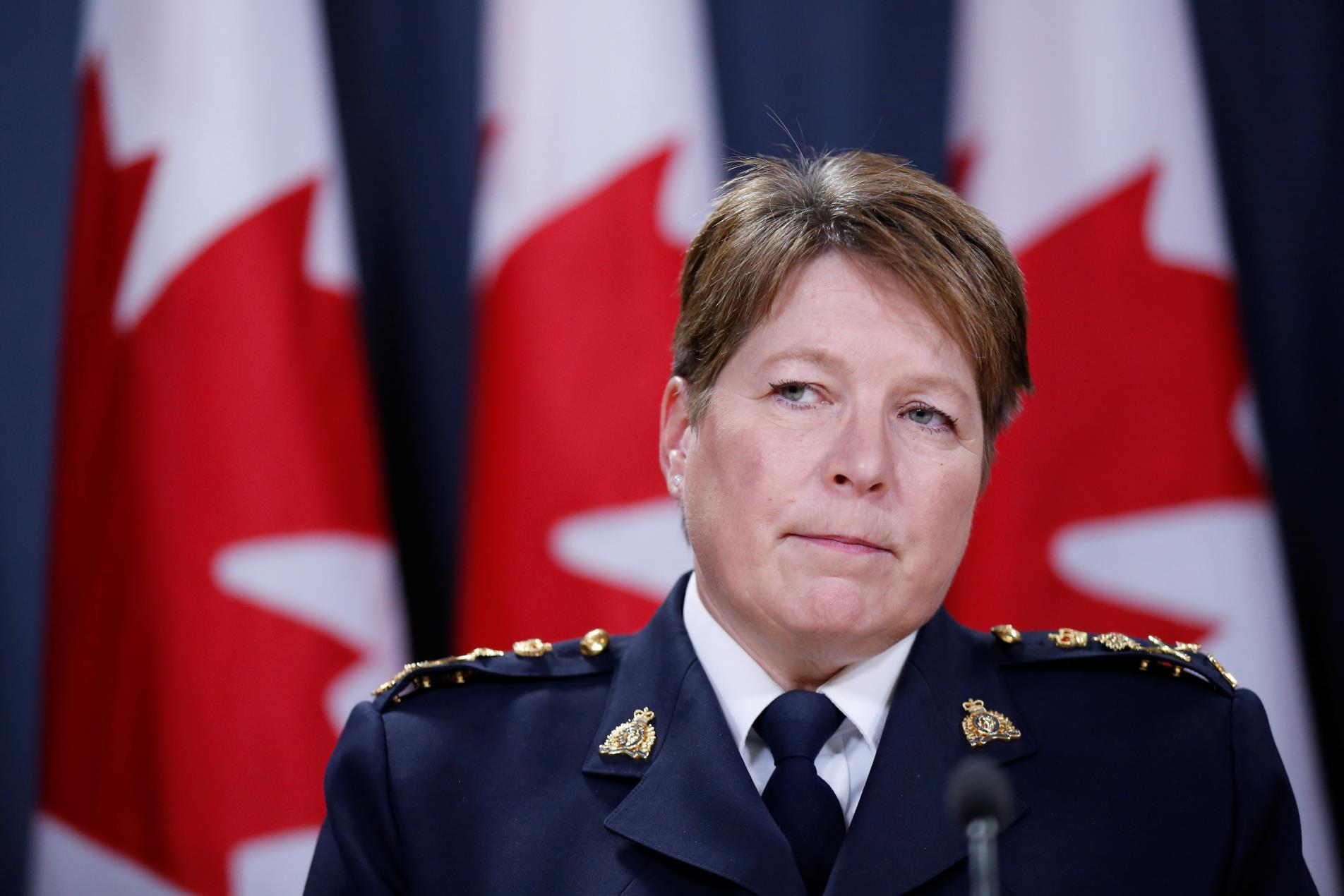 Royal Canadian Mounted Police Commissio<em></em>ner Brenda Lucki attends a news co<em></em>nference in Ottawa, Ontario, Canada, May 7, 2018. REUTERS/Chris Wattie