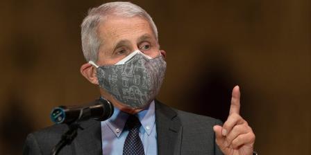 Dr. Anthony Fauci, director of the Natio<em></em>nal Institute of Allergy and Infectious Diseases and chief medical adviser to the president, speaks to a group of interfaith clergy members. (AP Photo/Manuel Balce Ceneta)
