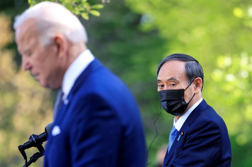 U.S. President Joe Biden holds a joint news co<em></em>nference with Japan's Prime Minister Yoshihide Suga in the Rose Garden at the White House in Washington, D.C., U.S., April 16, 2021. (Reuters File Photo)