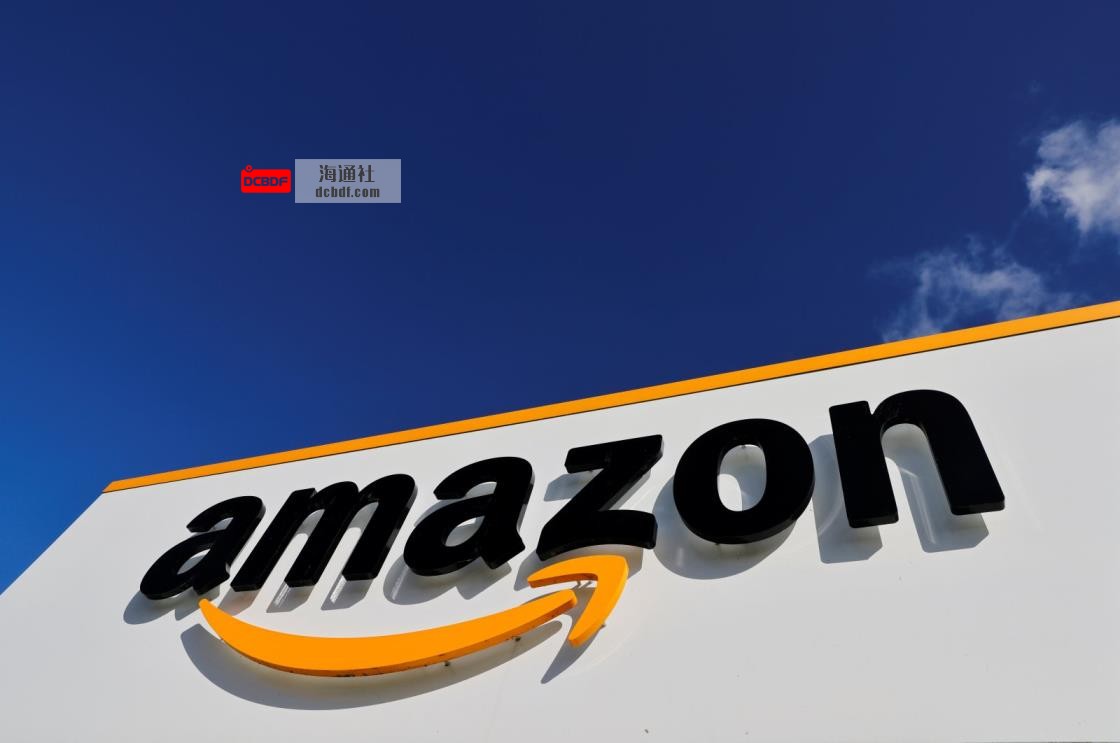 The logo of Amazon is seen at the company logistics centre in Boves, France, Oct. 6, 2021. (Reuters Photo)