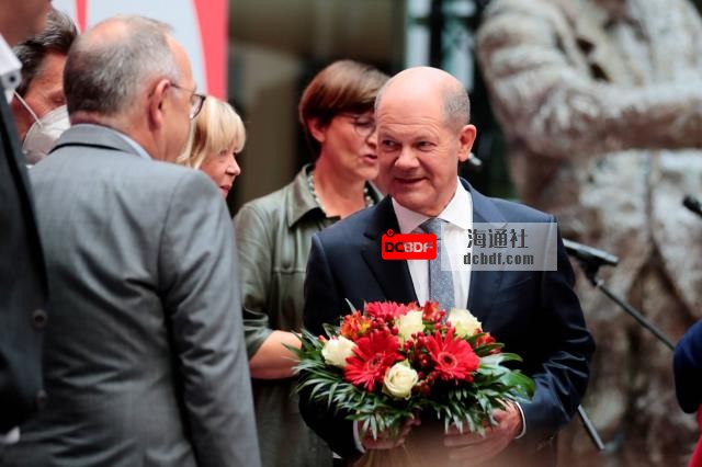 Social Democratic Party chancellor candidate Olaf Scholz, one day after Germany's general election, in Berlin on Monday.  