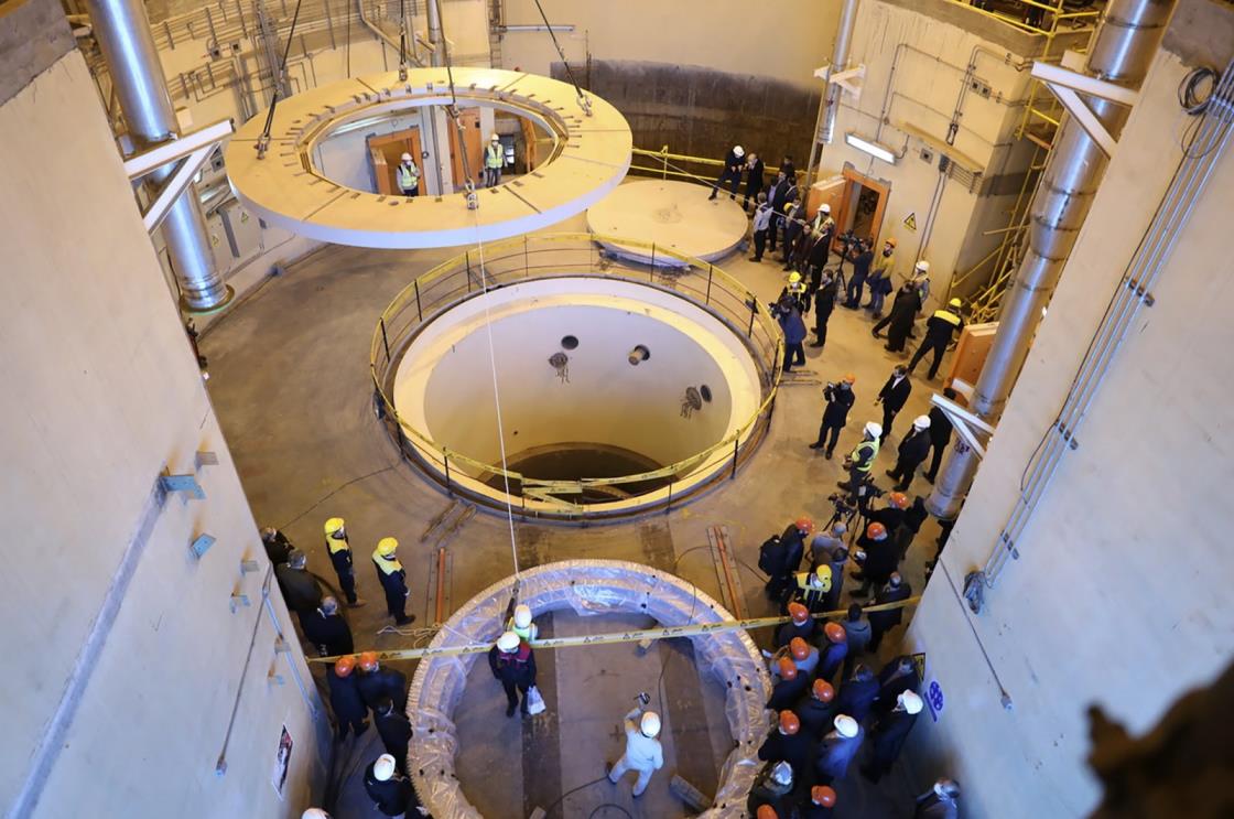 In this photo released by the Atomic Energy Organization of Iran, technicians work at the Arak heavy water reactor&#039;s seco<em></em>ndary circuit, as officials and media visit the site, near Arak, 150 miles (250 kilometers) southwest of the capital Tehran, Iran, Dec. 23, 2019. (AP Photo)